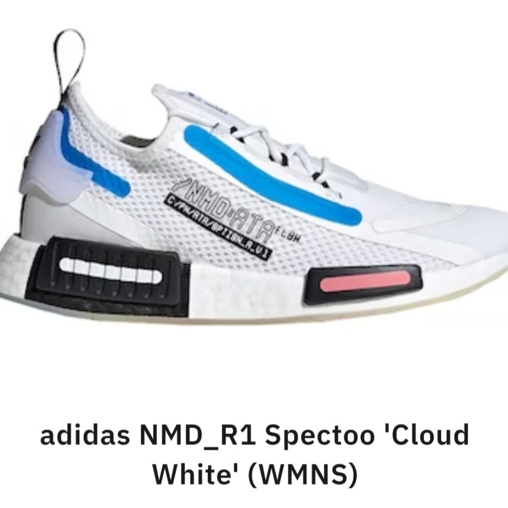 Nwt Adidas NMD_R1 Spectoo 'Cloud White' FZ3209 womens size 5 - Picture 1 of 12